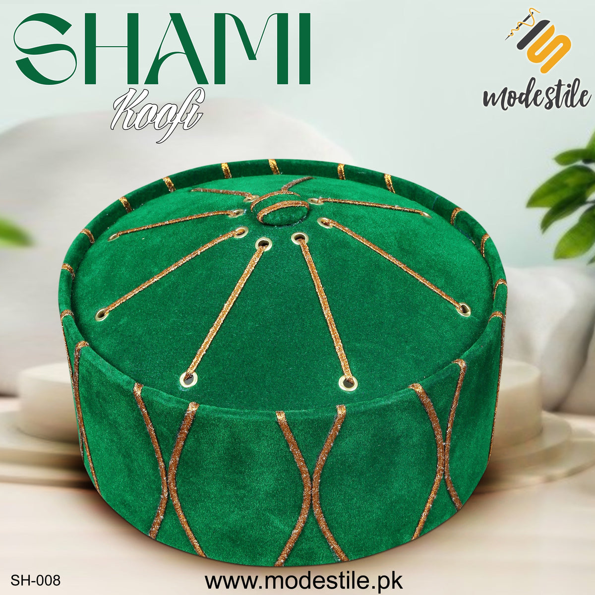 Green SH-008 Handmade Turkish Imam Cap
