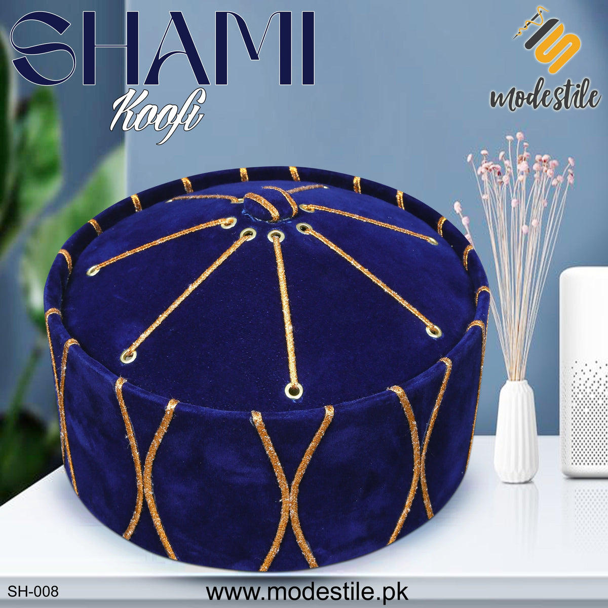 Blue SH-008 Traditional Islamic Imama Style Cap
