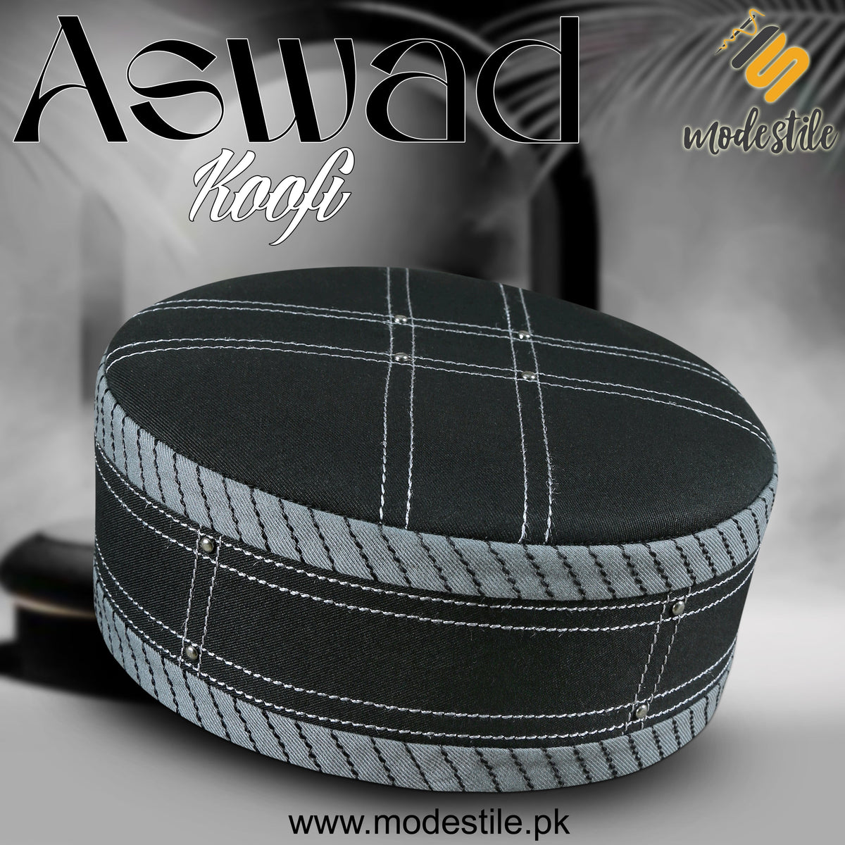 Black Aswad Kufi Premium Islamic Prayer Cap for Men