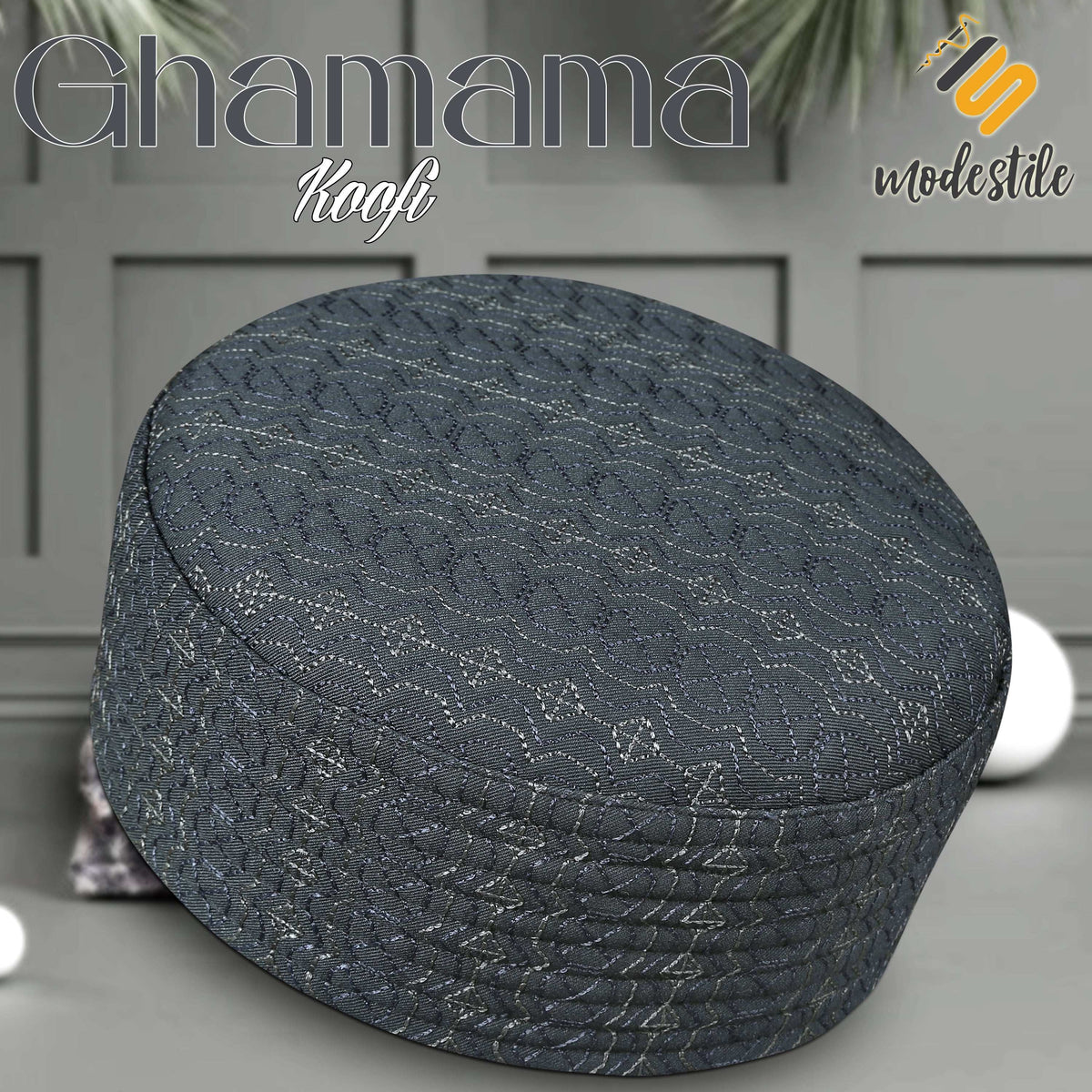 Grey Ghamama Kufi Soft Comfortable Islamic Skull Cap