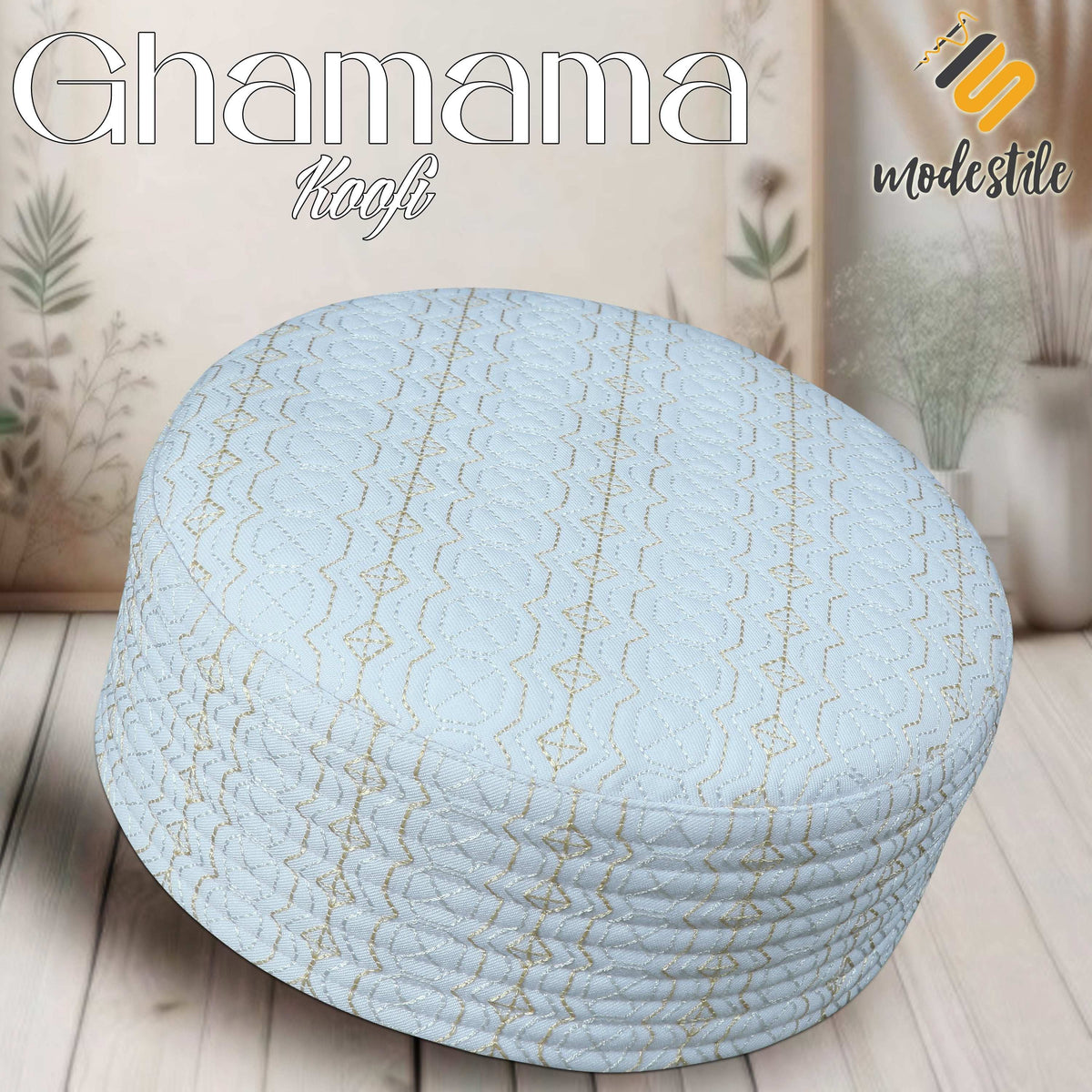 White Ghamama Kufi Classic Muslim Namaz Topi