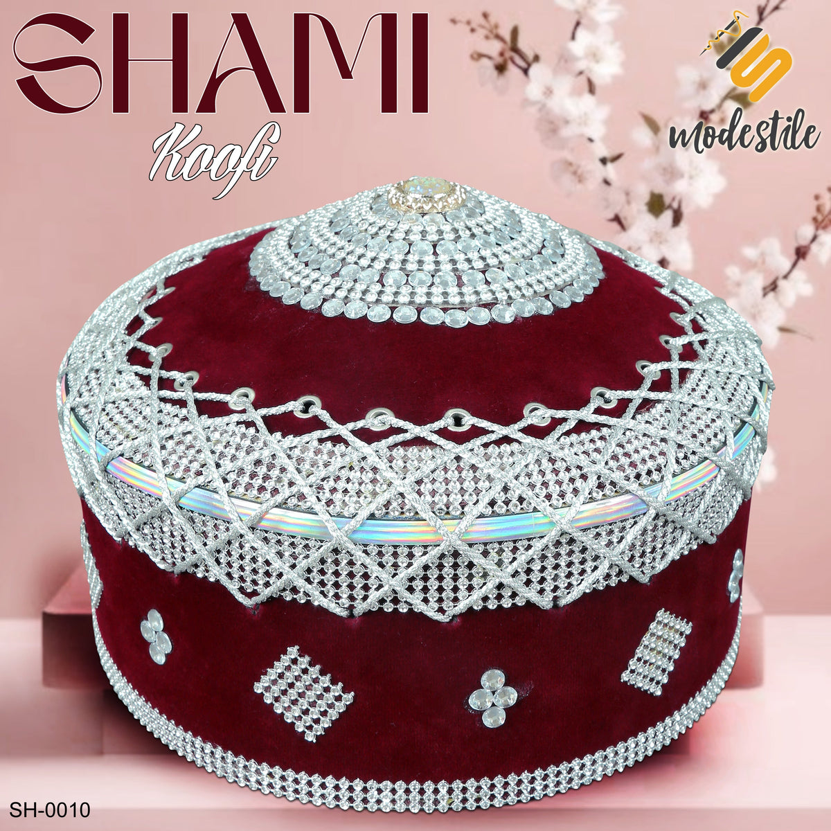 Maroon SH-0010 Premium Muslim Imama Style Hat