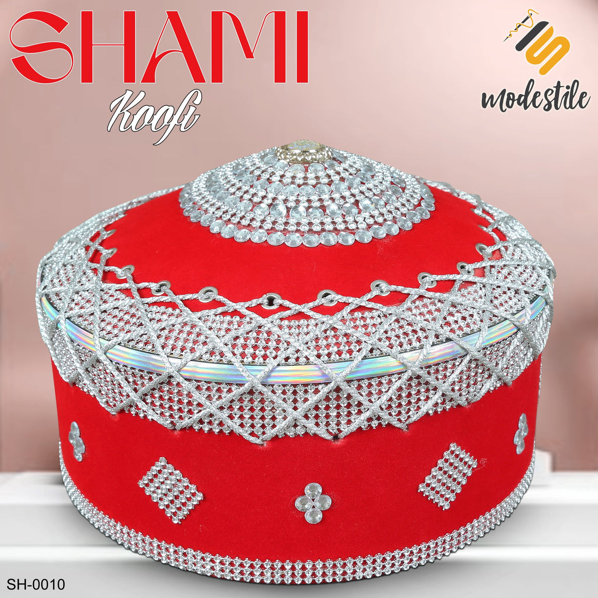 Red SH-0010 Traditional Islamic Turkish Prayer Cap