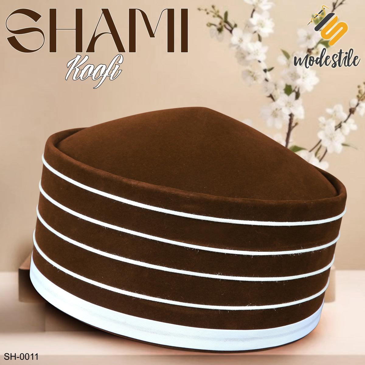 Brown SH-0011 Classic Turkish Turban Kufi Cap