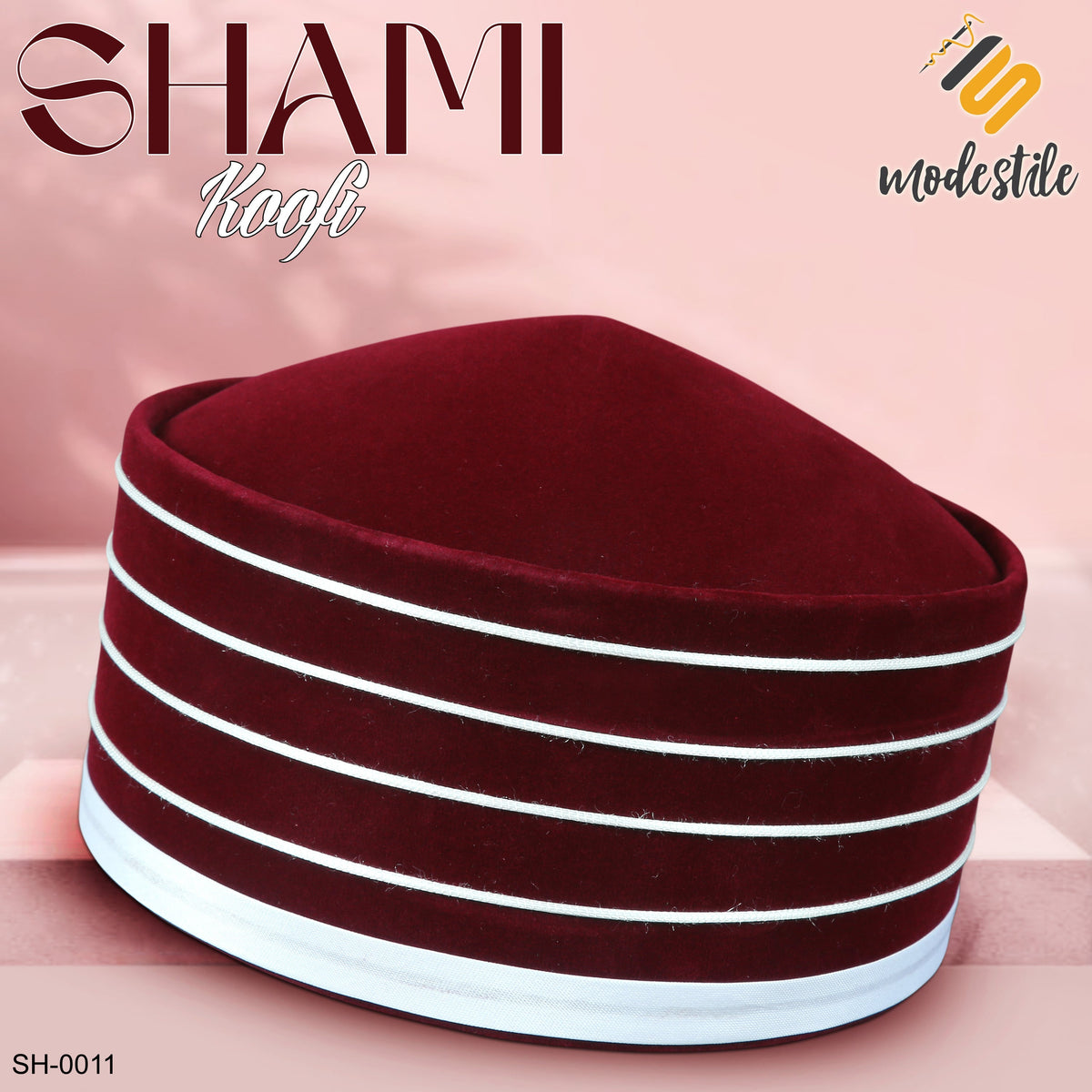 Maroon SH-0011 Premium Muslim Imama Style Hat