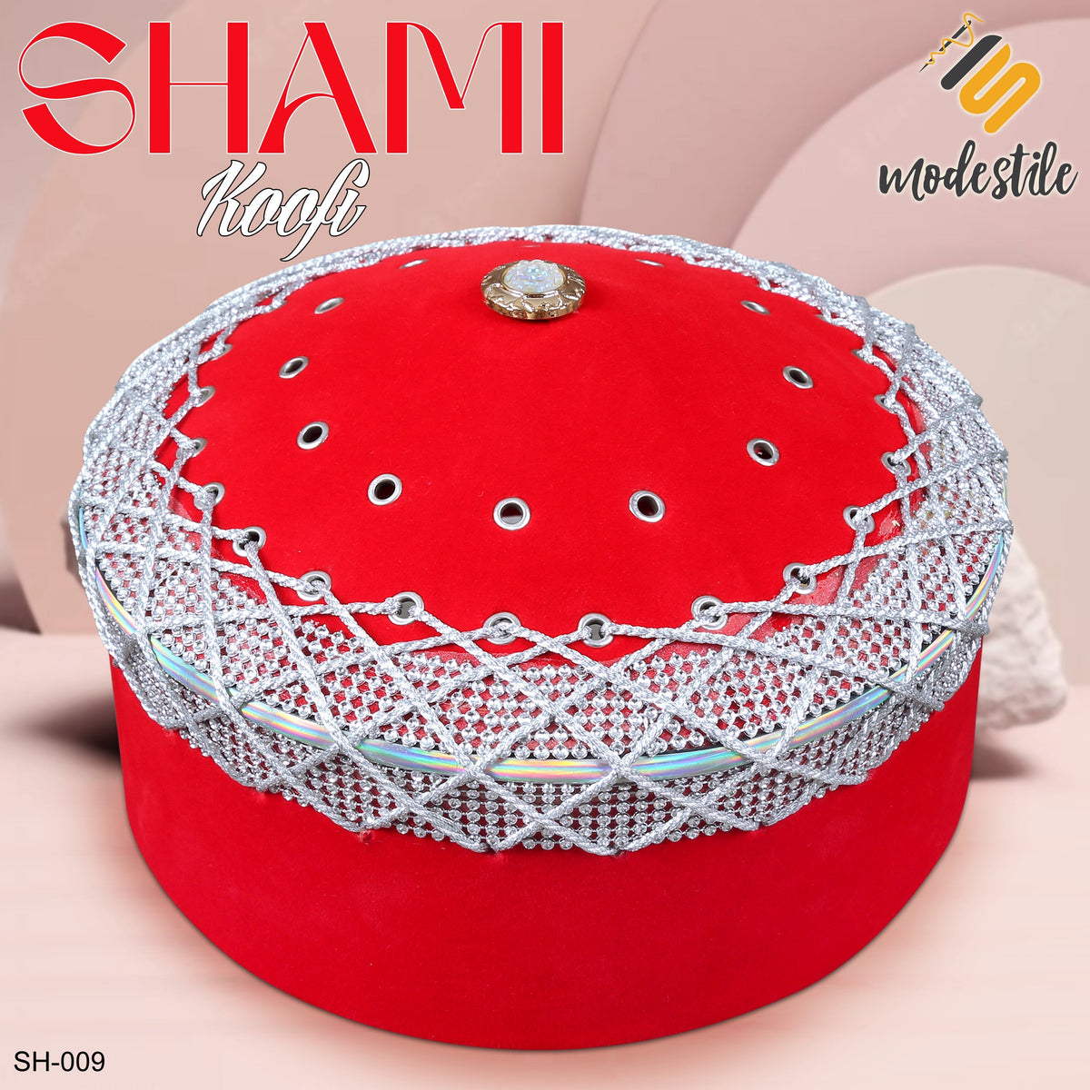 Red SH-009 Premium Turkish Islamic Turban Cap