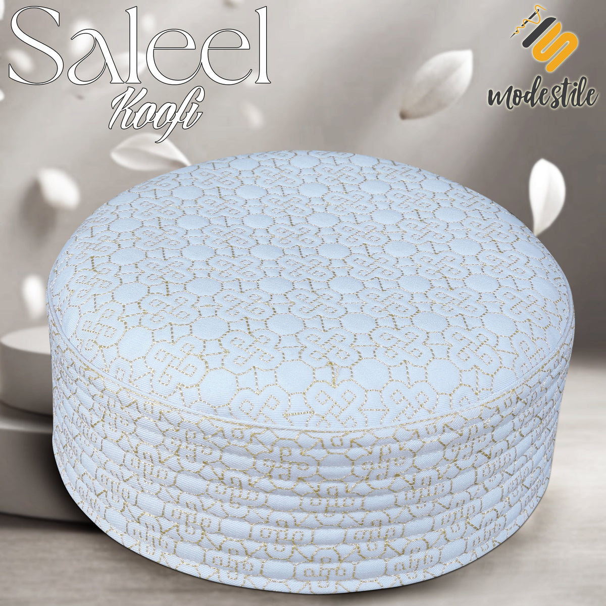 White Saleel Kufi Classic Muslim Namaz Topi
