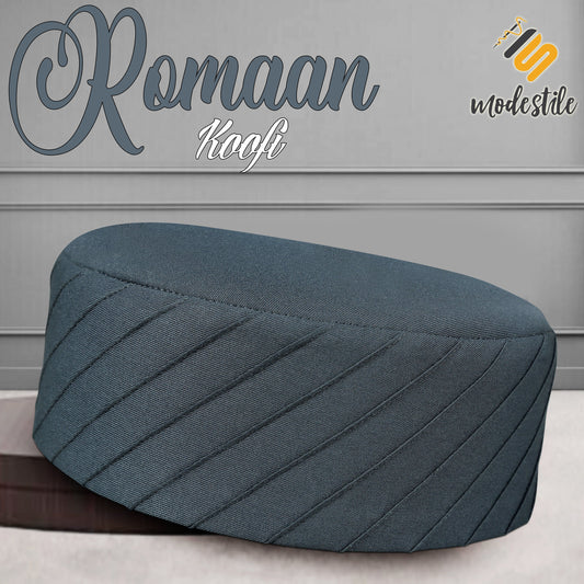 Grey Romaan Kufi Soft Comfortable Islamic Skull Cap