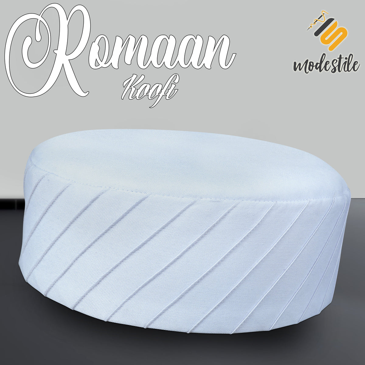 White Romaan Kufi Classic Muslim Namaz Topi