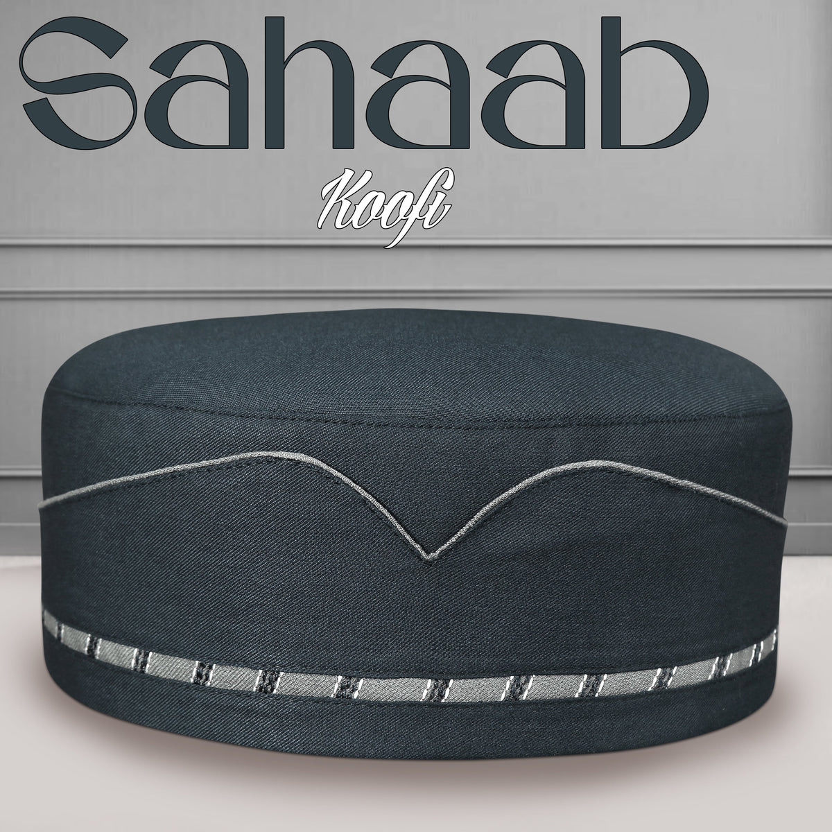 Grey Sahaab Kufi Comfortable Polyester Cotton Kufi