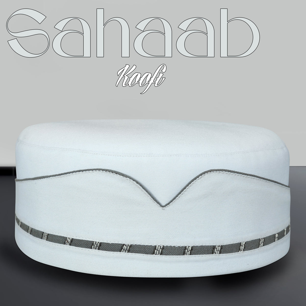 White Sahaab Kufi Classic Muslim Skull Cap
