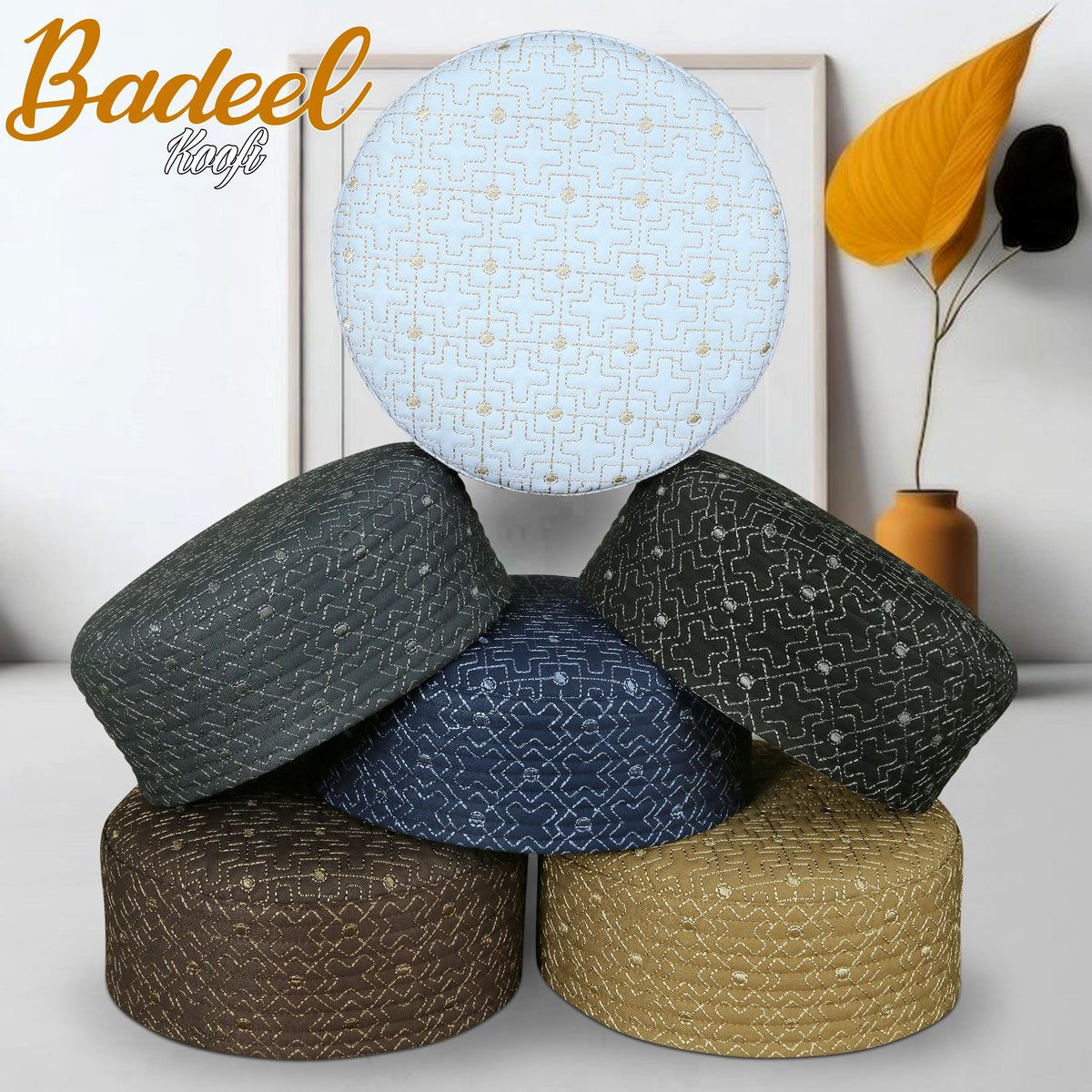 Badeel Kufi Premium Islamic Prayer Cap for Men