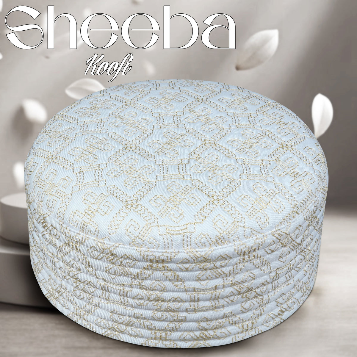White Sheeba Kufi Refined Salah Prayer Cap for Men