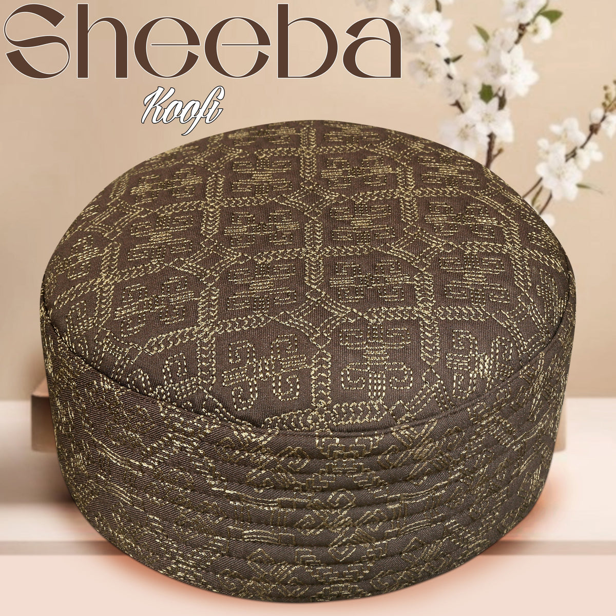 Brown Sheeba Kufi Classic Daily Namaz Topi
