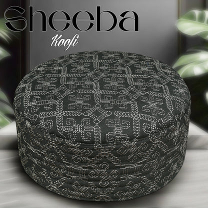 Black Sheeba Kufi Premium Islamic Prayer Cap for Men