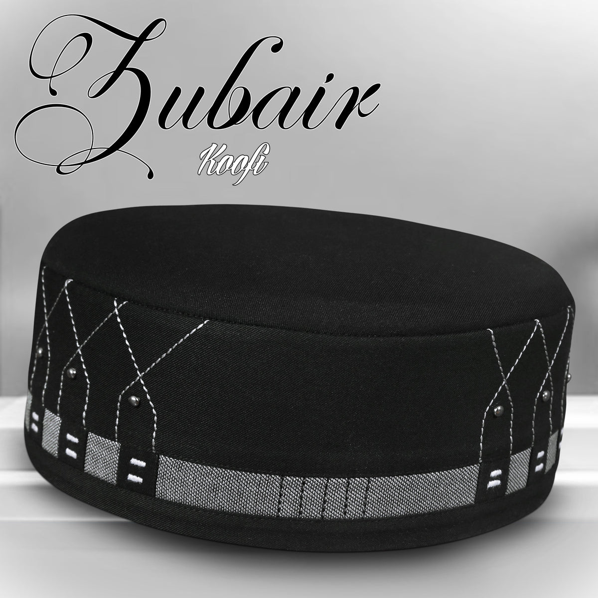 Black Kufi Premium Islamic Prayer Cap for Men