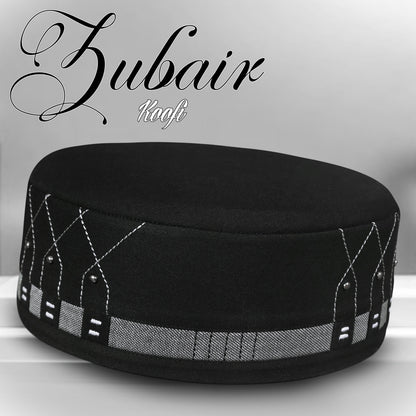 Black Kufi Premium Islamic Prayer Cap for Men