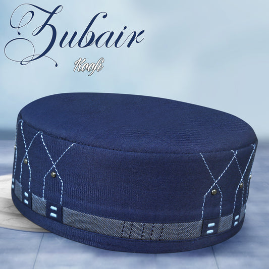 blue Kufi Elegant Daily Salah Cap