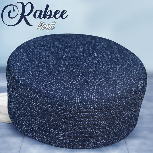 Blue Rabee Kufi Elegant Muslim Prayer Hat