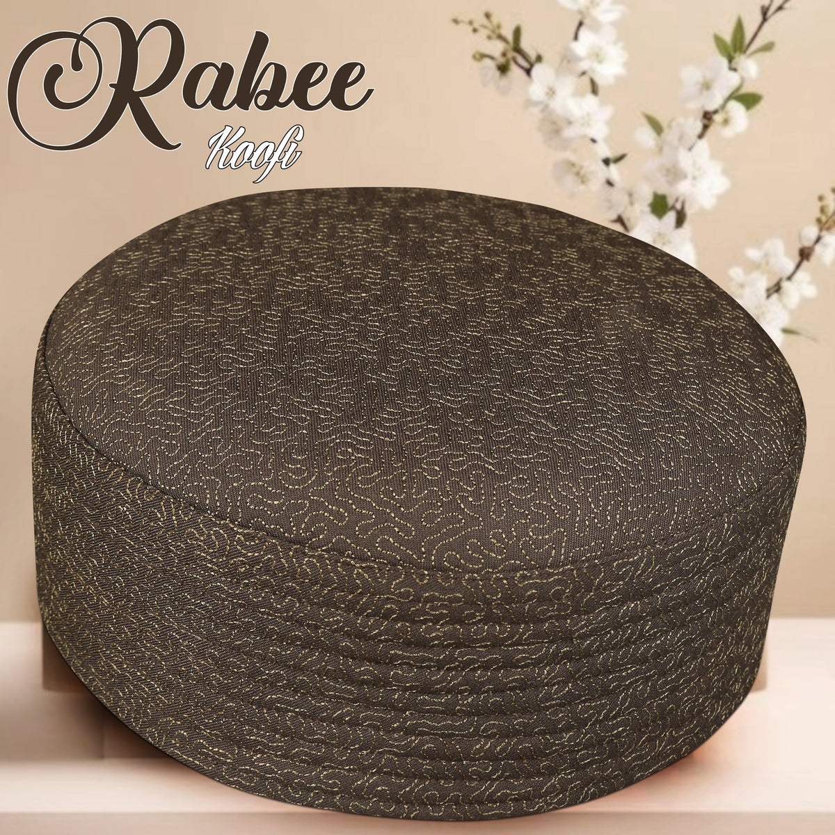 Brown Rabee Kufi Traditional Daily Namaz Topi