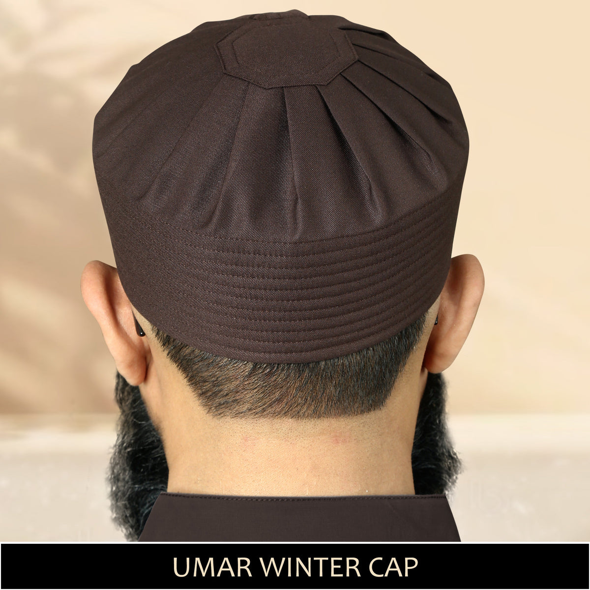 Brown Umar Winter Kufi Soft Traditional Namaz Topi
