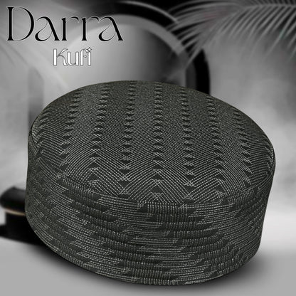 Black Darra Kufi Premium Handmade Islamic Prayer Cap