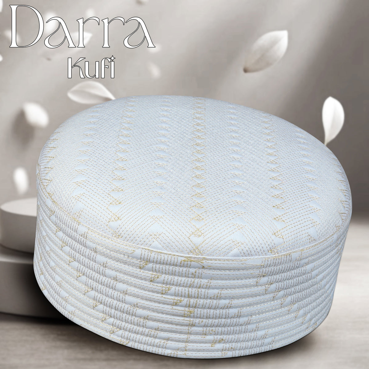 White Darra Kufi Premium Muslim Prayer Hat