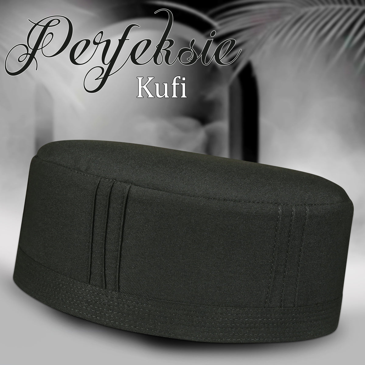 Black Perfeksie Kufi Premium Islamic Prayer Cap for Men