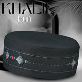 Black Khalil Kufi Premium Islamic Prayer Cap for Men
