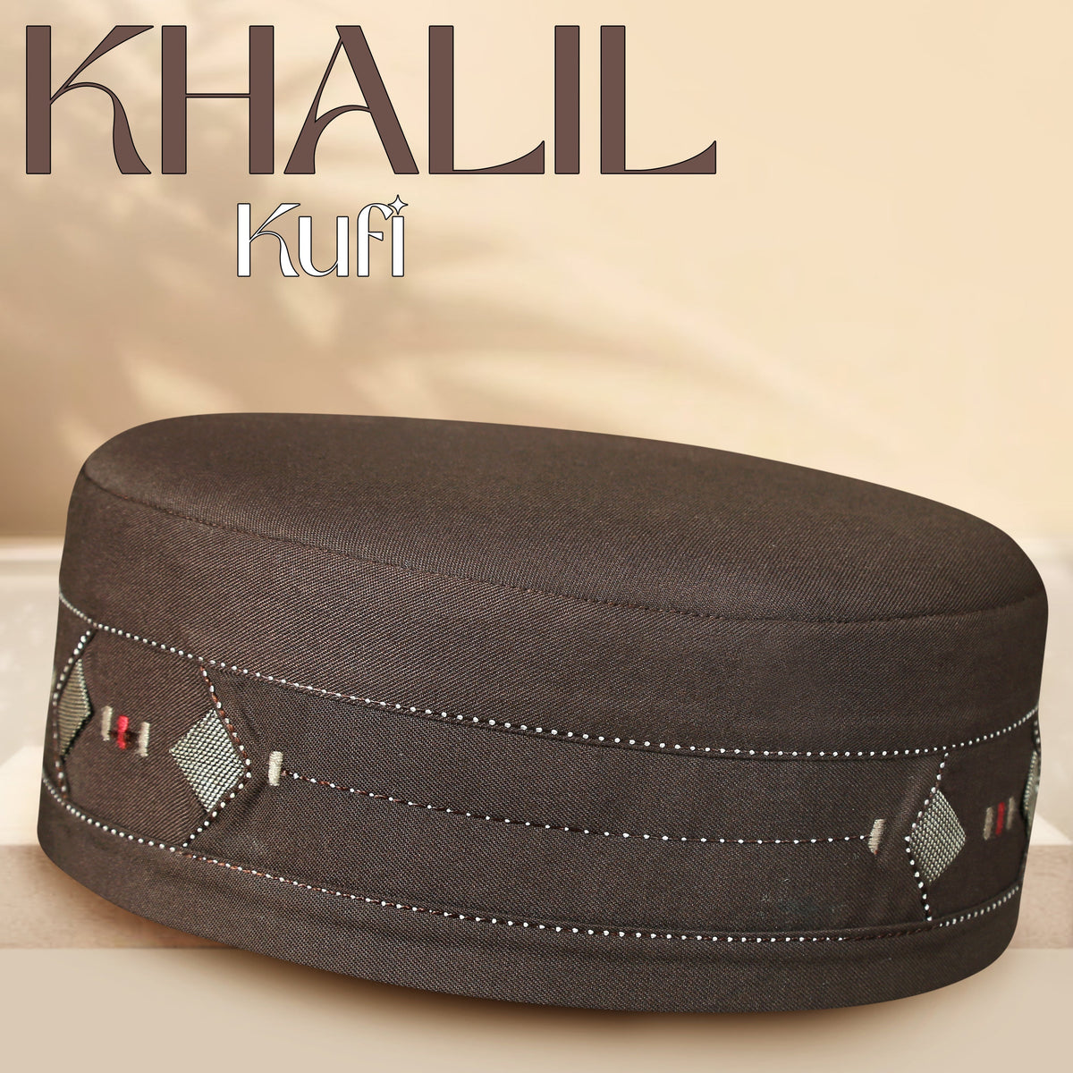 Brown Khalil Kufi Traditional Daily Prayer Hat