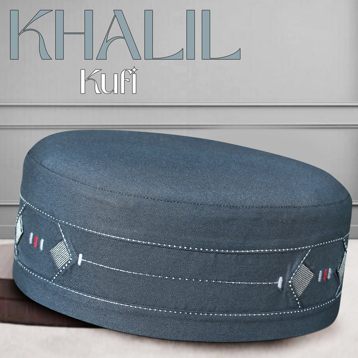 Gray Khalil Kufi Soft Comfortable Islamic Skull Cap