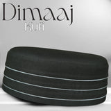 Black Dimaaj Kufi Premium Islamic Prayer Cap for Men