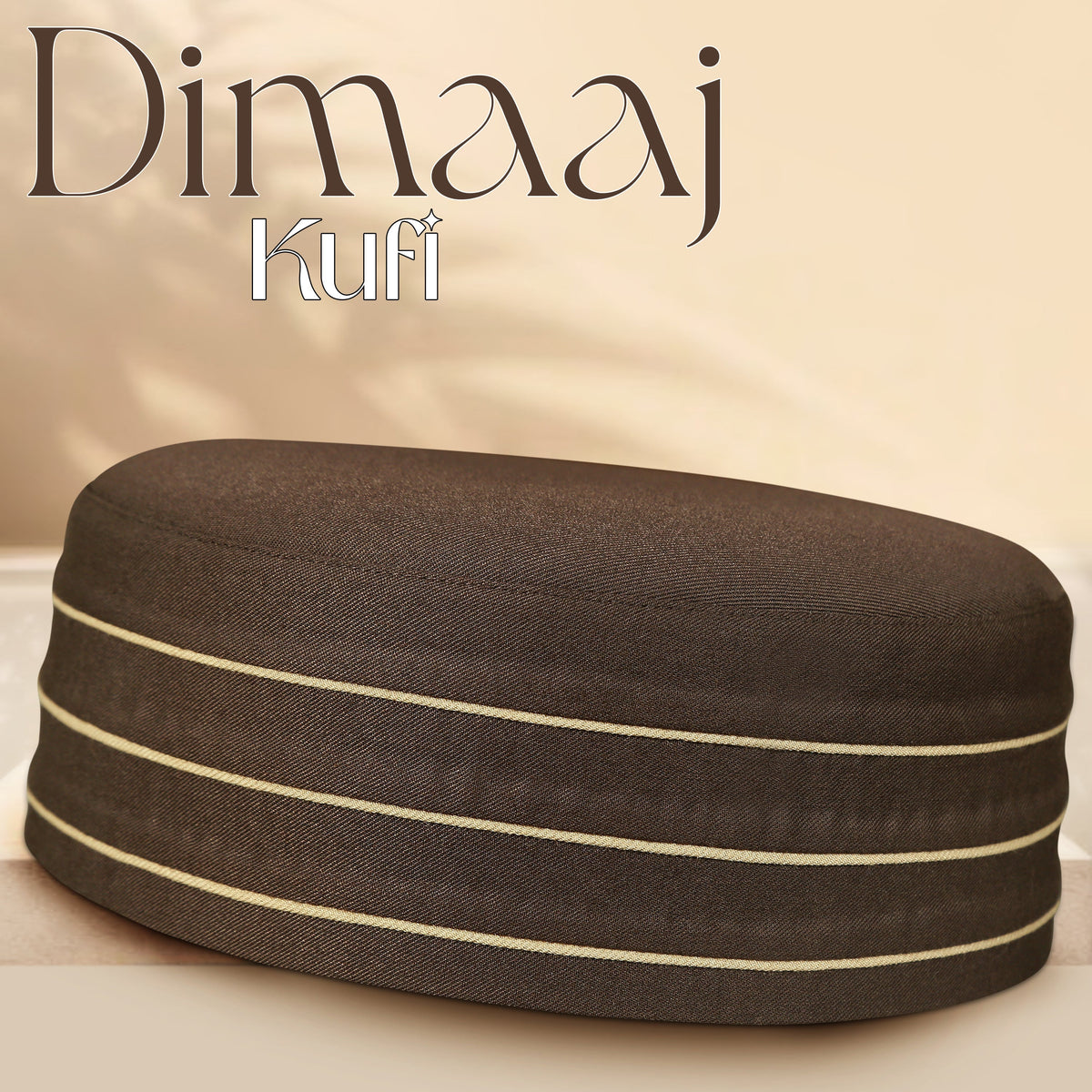Brown Dimaaj Kufi Traditional Islamic Namaz Topi