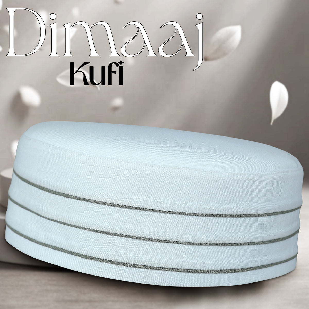 White Dimaaj Kufi Premium Muslim Prayer Cap