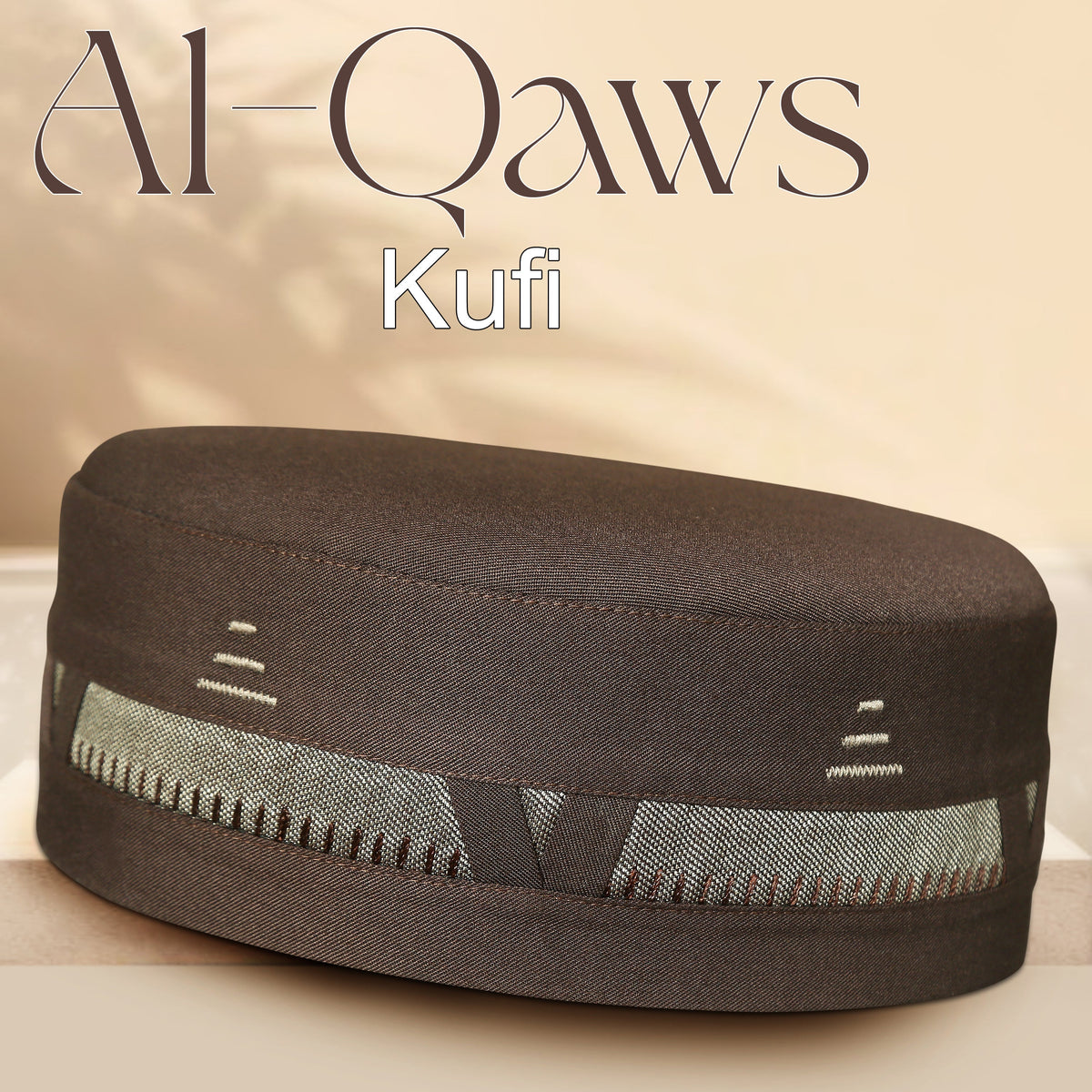 Brown Al-Qaws Kufi Premium Islamic Prayer Cap
