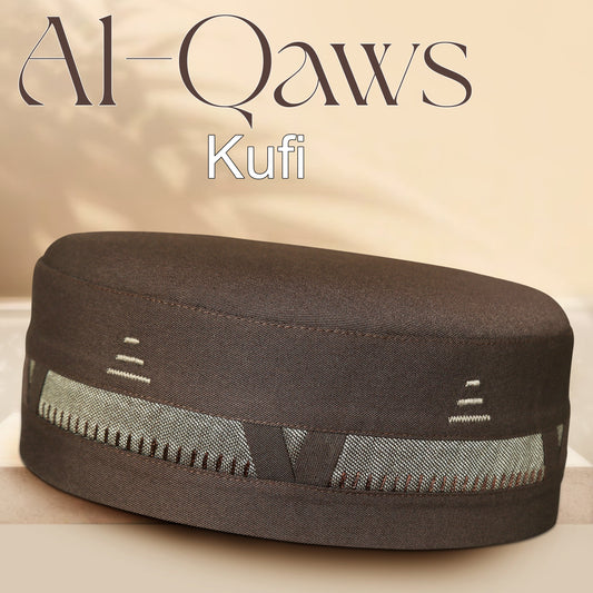 Brown Al-Qaws Kufi Premium Islamic Prayer Cap