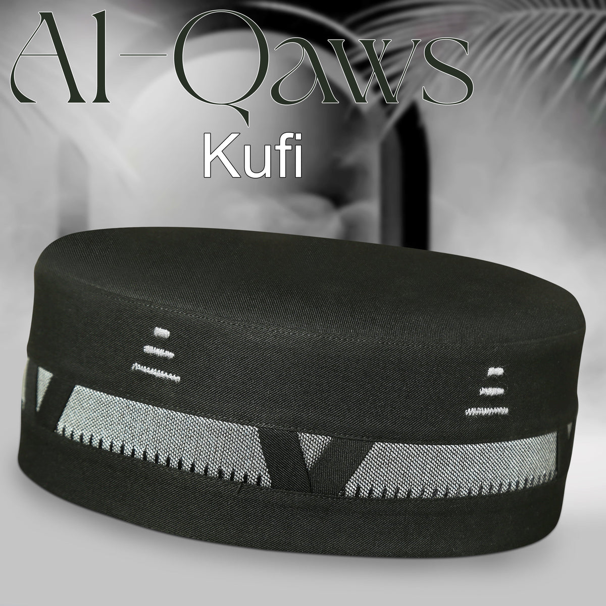 Black Al-Qaws Kufi Elegant Daily Salah Cap