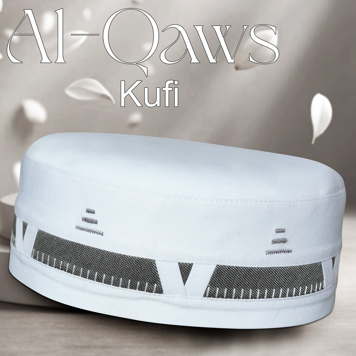 White Al-Qaws Kufi Classic Muslim Namaz Topi