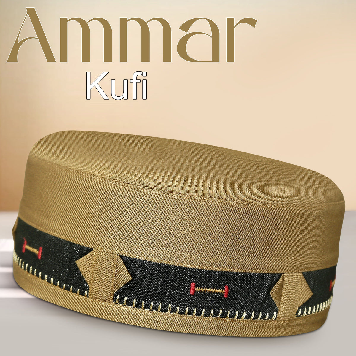 Golden Ammar Kufi Premium Salah Cap with Classic Style