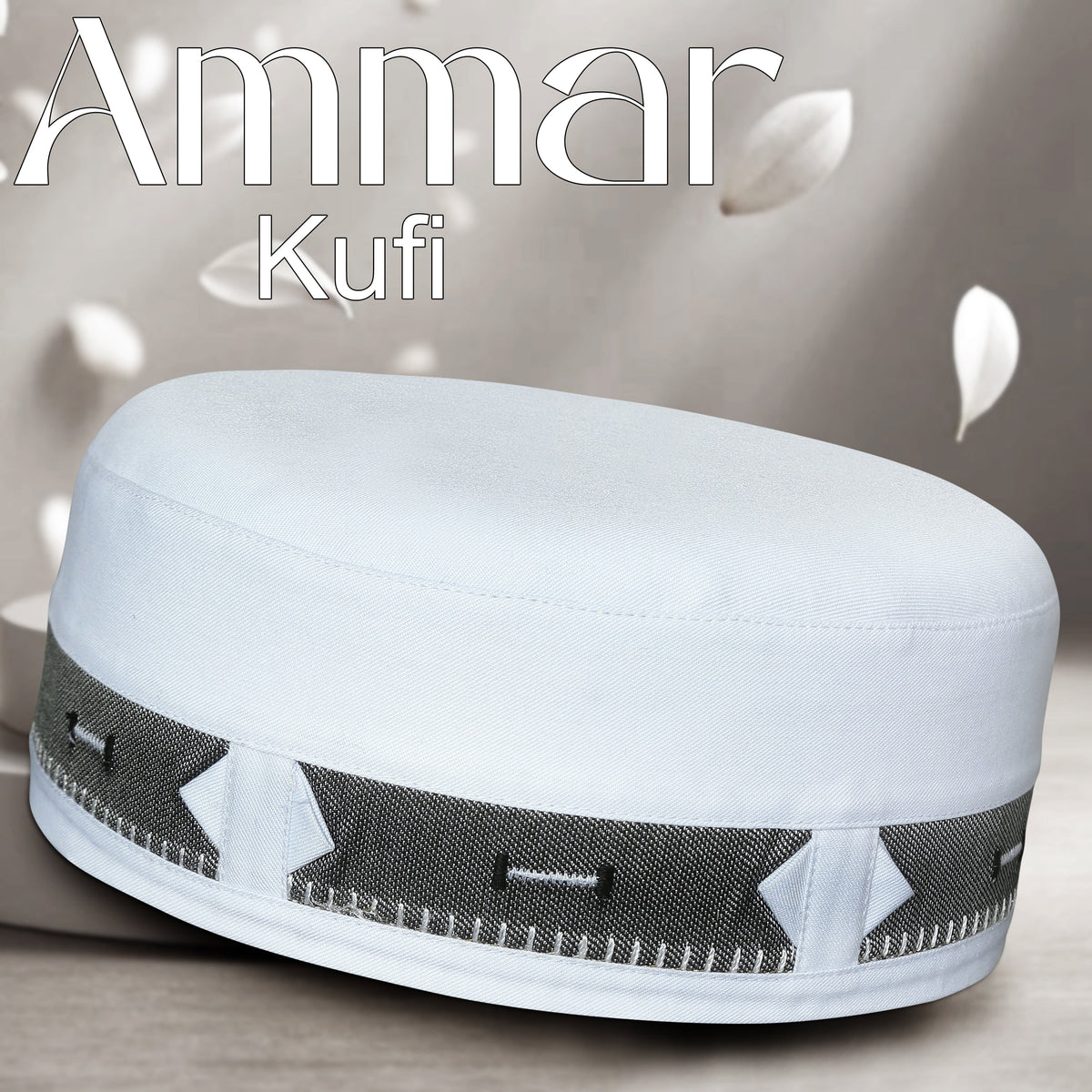 White Ammar Kufi Classic Muslim Namaz Topi