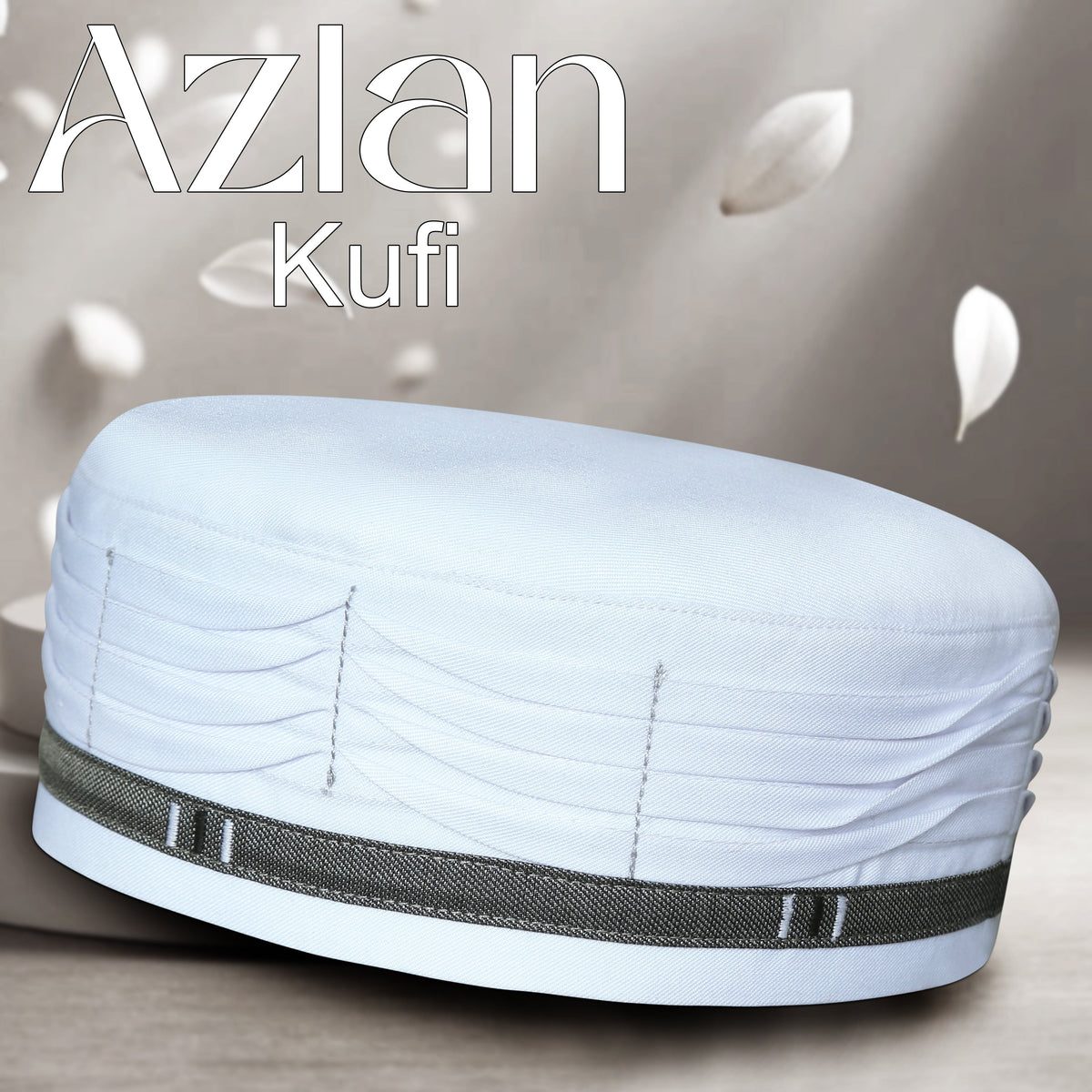 White Azlan Kufi Classic Muslim Namaz Topi