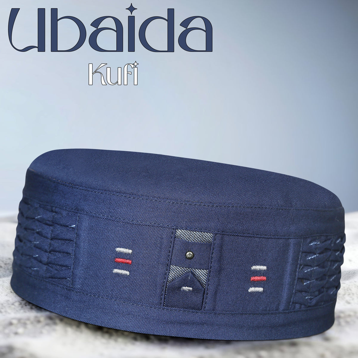 Navy Ubaida Kufi Modern Salah Cap for Men