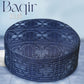 Navy Baqir Hard Kufi Traditional Embroidered Kufi Hat