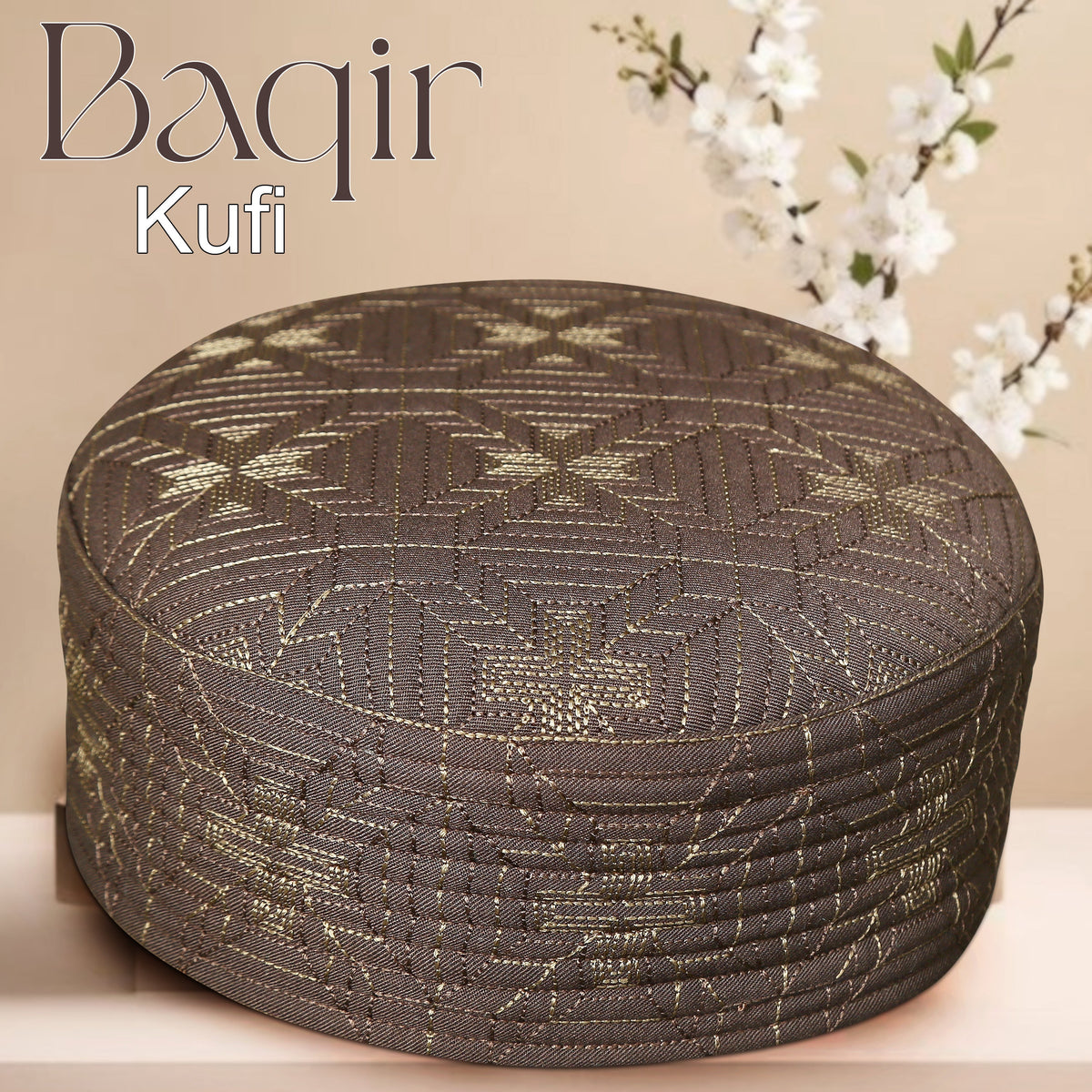 Brown Baqir Hard Kufi Premium Namaz Topi for Men