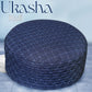 Blue Ukasha Hard Kufi Elegant Geometric Prayer Hat