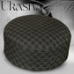 Black Ukasha Hard Kufi Luxury Embroidered Kufi for Men