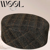 Slate Grey New Wool Kufi Premium Check Pattern Prayer Cap