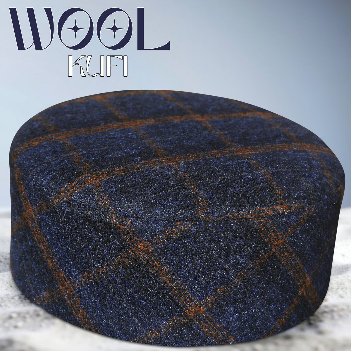 Navy Blue New Wool Kufi Elegant Winter Namaz Topi