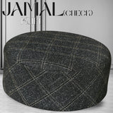 Charcoal Grey Jamal Check Kufi Printed Islamic Prayer Cap