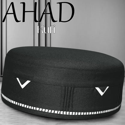 Black Ahad Kufi Premium Namaz Topi for Men